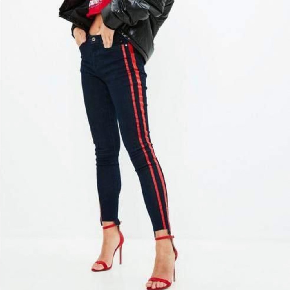 Red Stripe Jeans